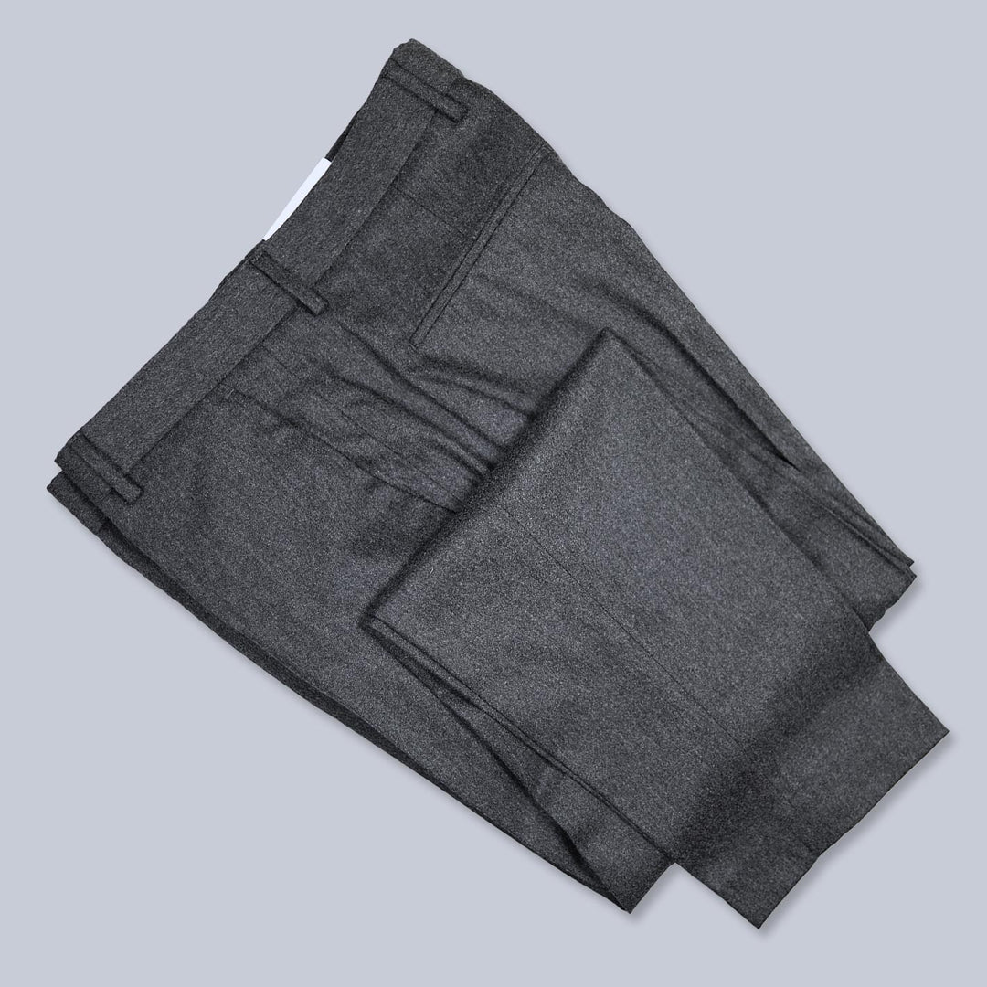 Grey Wool Flannel Rebel Fit Trousers