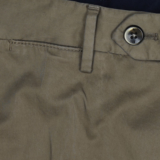 Light Brown Cotton Silk Slim Fit Trousers