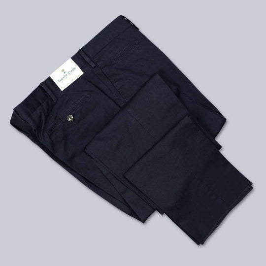 Navy Cotton Slim Fit Turtle Cove Trousers