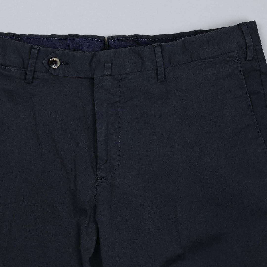 Navy Summer Cotton Slim Fit Trousers