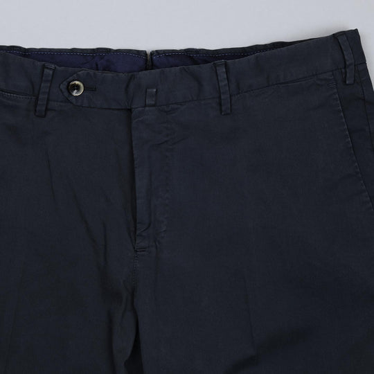 Navy Summer Cotton Slim Fit Trousers