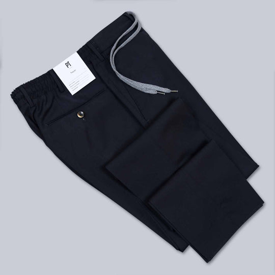 Navy Washable Travel Wool Trousers