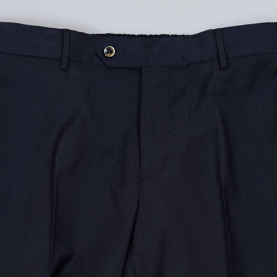 Navy Washable Travel Wool Trousers