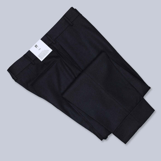 Navy Wool Cashmere Flannel Trousers