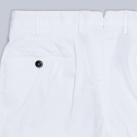 White Washed Cotton Slim Fit Trousers