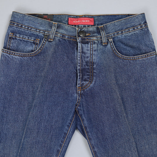 Mid Blue Denim Super Slim Fit Trousers