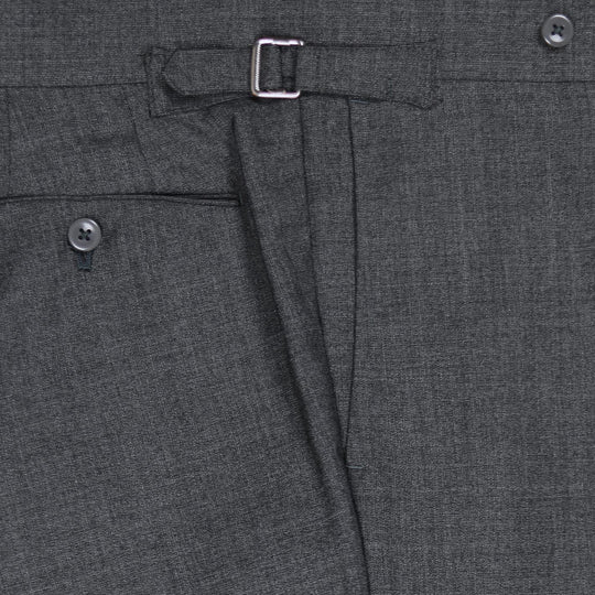 Grey High Twist Wool Trousers
