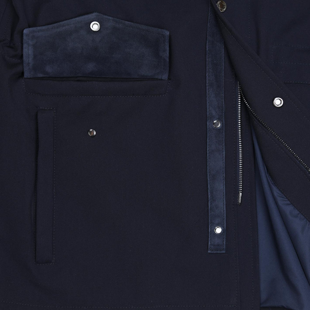 Navy Loro Piana Wool Field Jacket