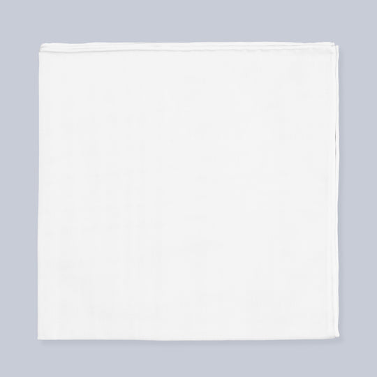 White Satin Cotton Pocket Square
