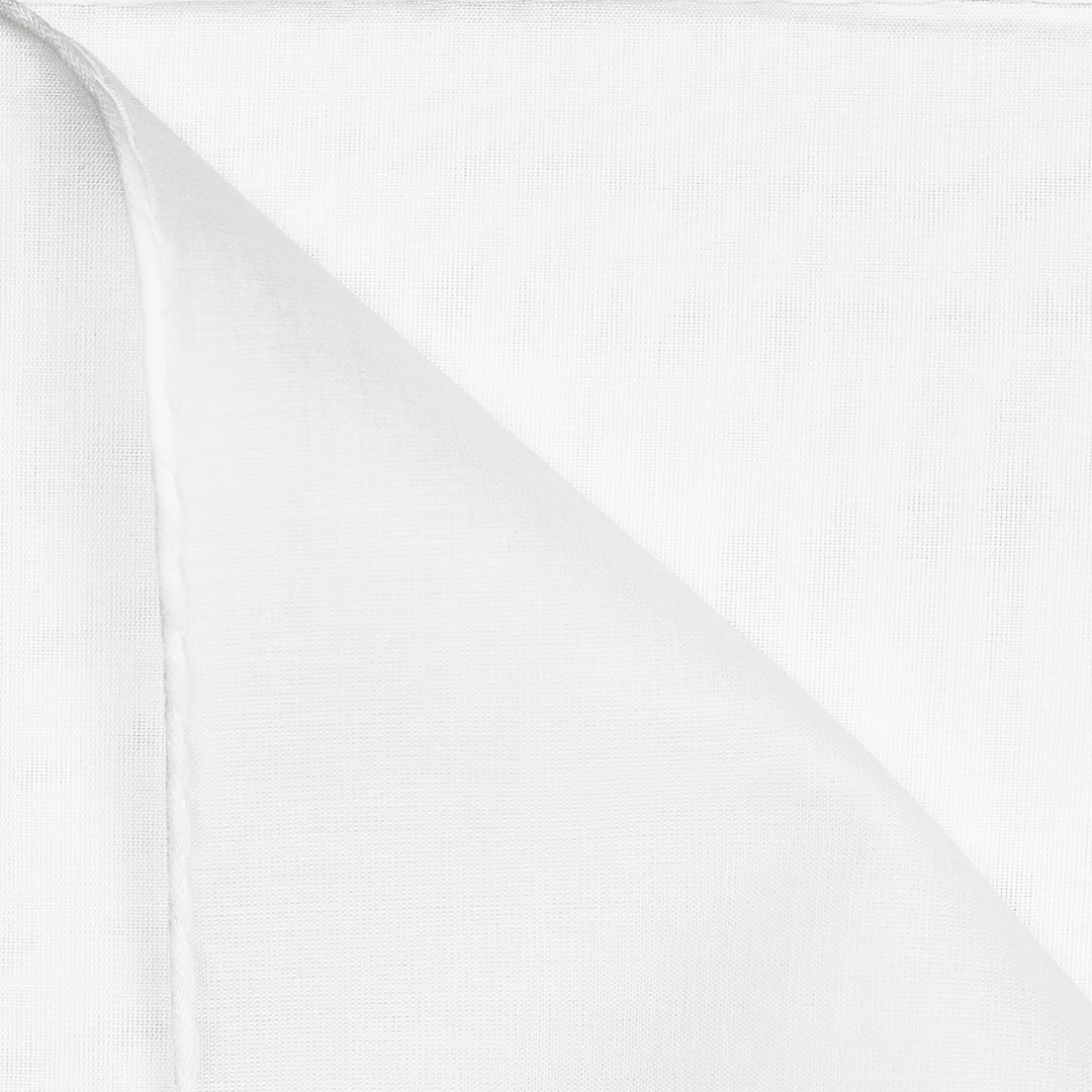 White Satin Cotton Pocket Square