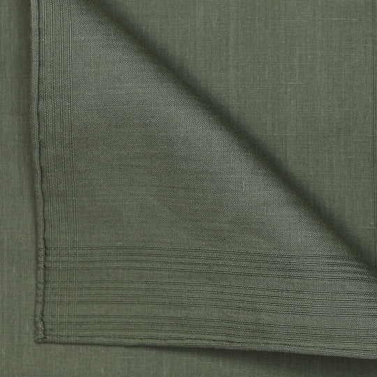 Green Cotton Linen Pocket Square