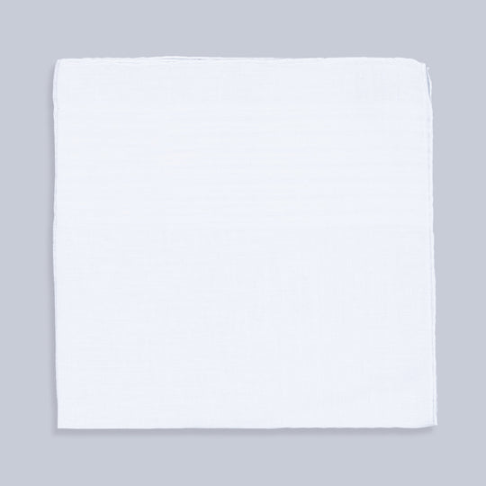 White Archive Serein Cotton Linen Pocket Square