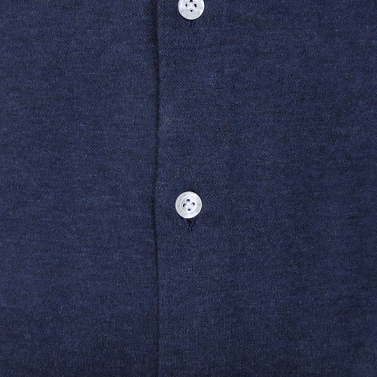 Dark Blue Cotton Cashmere Jersey Shirt