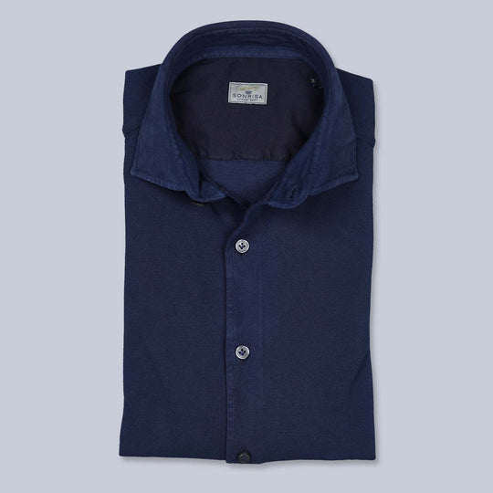 Dark Blue Cotton Jersey Shirt