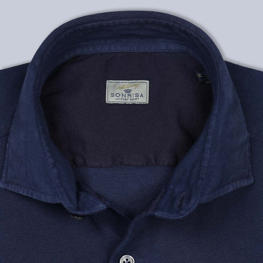 Dark Blue Cotton Jersey Shirt