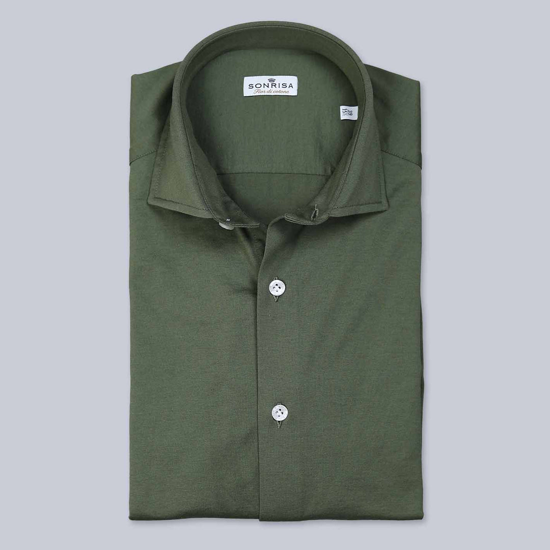 Green Giza Cotton Jersey Shirt