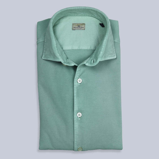 Jade Green Cotton Jersey Shirt