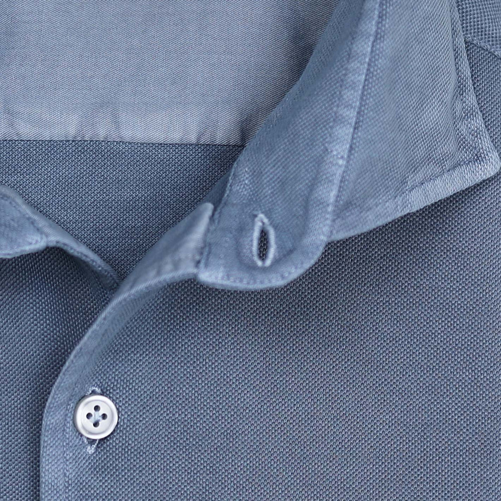 Washed Denim Blue Cotton Jersey Shirt