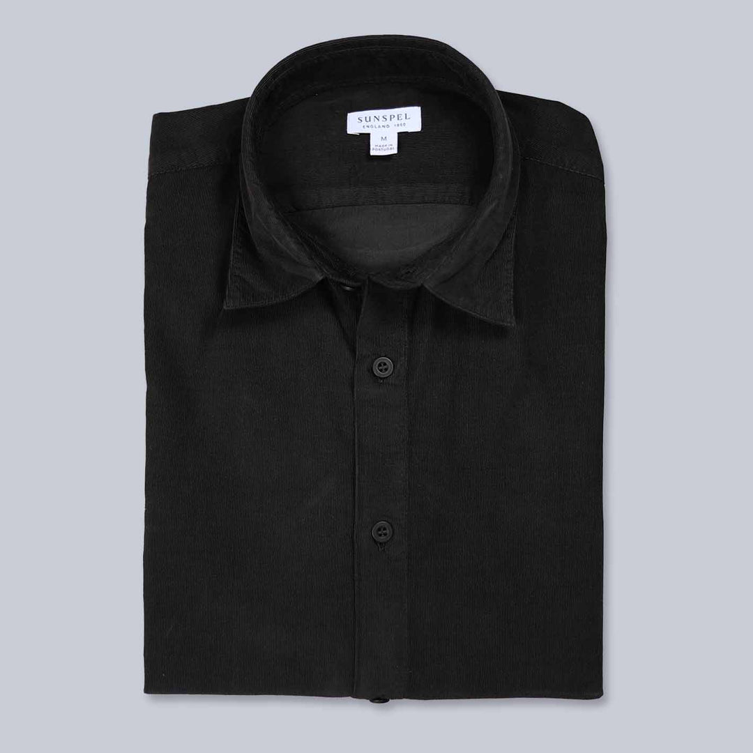 Dark Brown Cotton Corduroy Shirt