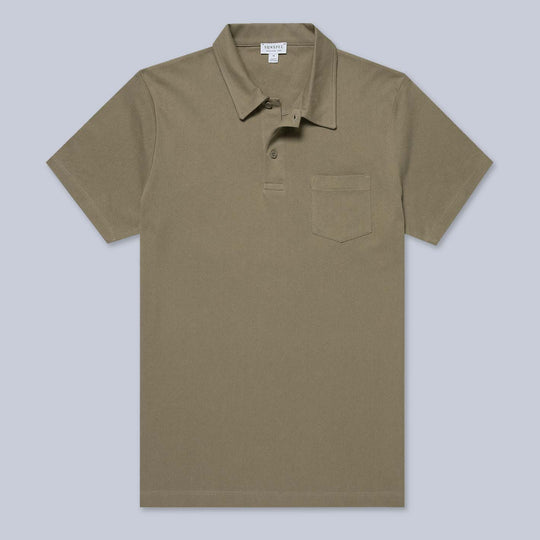 Dark Khaki Riviera Short Sleeve Polo Shirt