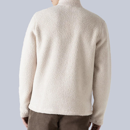 Ecru Eco Wool Fleece Zip Jacket