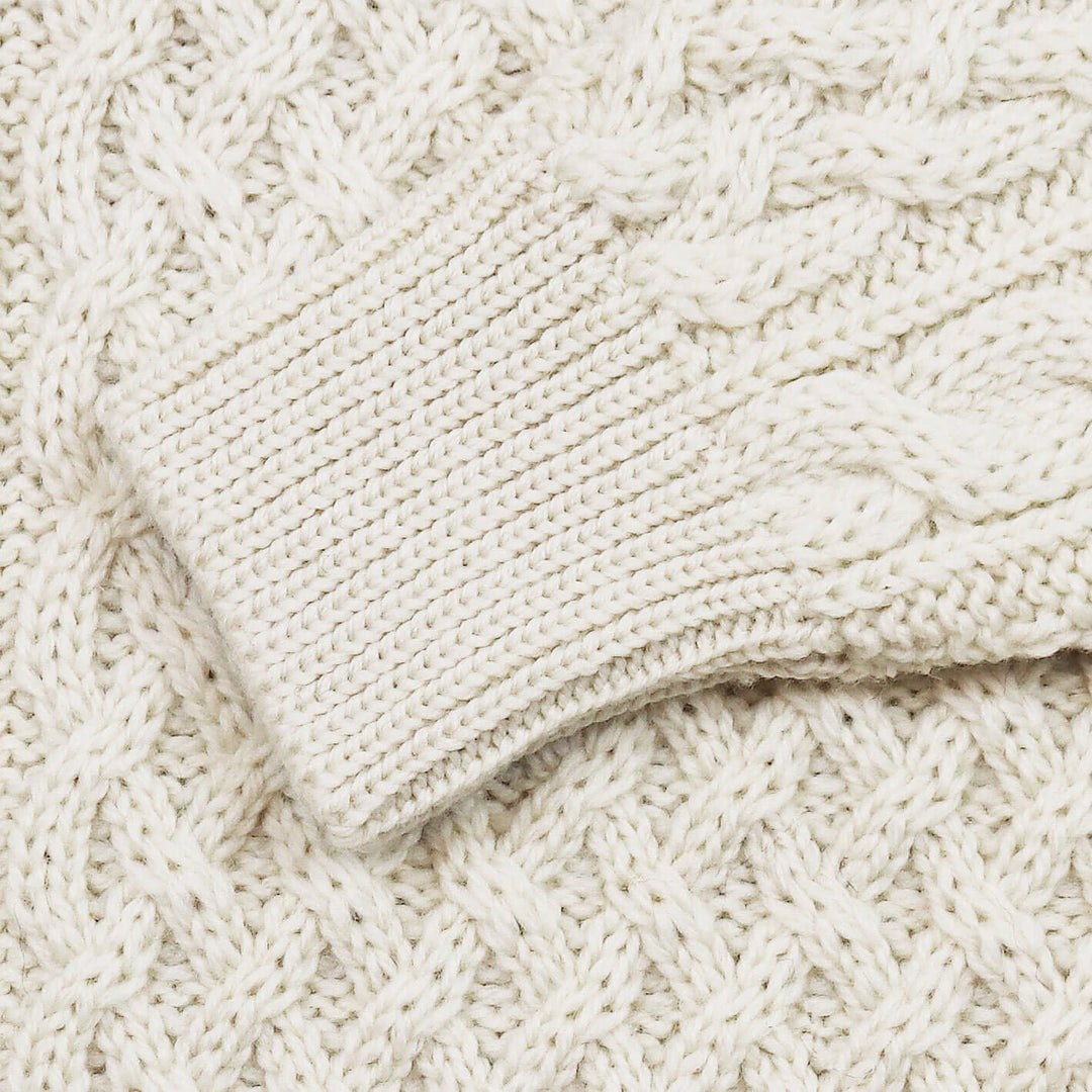 Ecru Merino Cable Knitted Sweater
