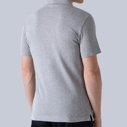 Grey Cotton Short Sleeve Riviera Polo Shirt