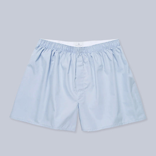 Light Blue Cotton Boxer Shorts