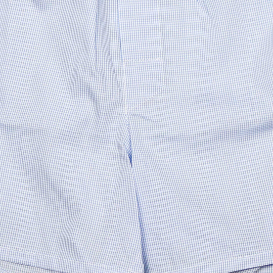 Light Blue Micro Gingham Boxer Shorts