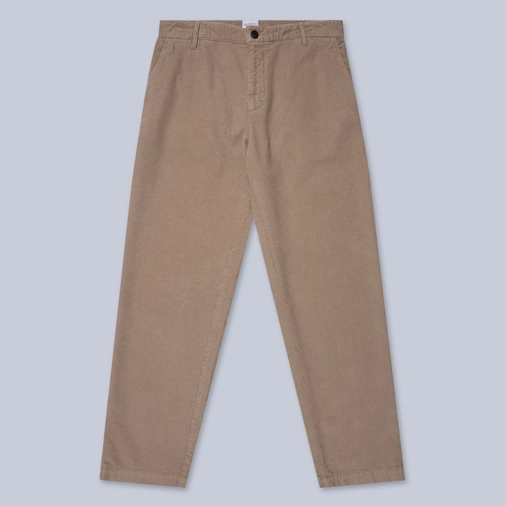 Light Brown Cotton Corduroy Chore Trousers