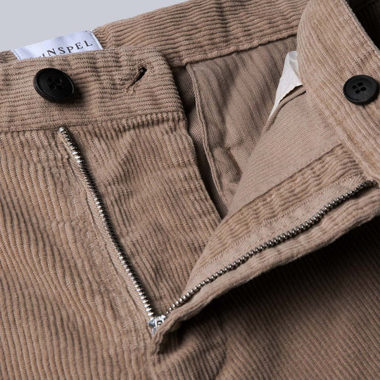 Light Brown Cotton Corduroy Chore Trousers