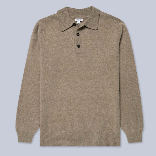 Light Brown Lambswool Polo Shirt