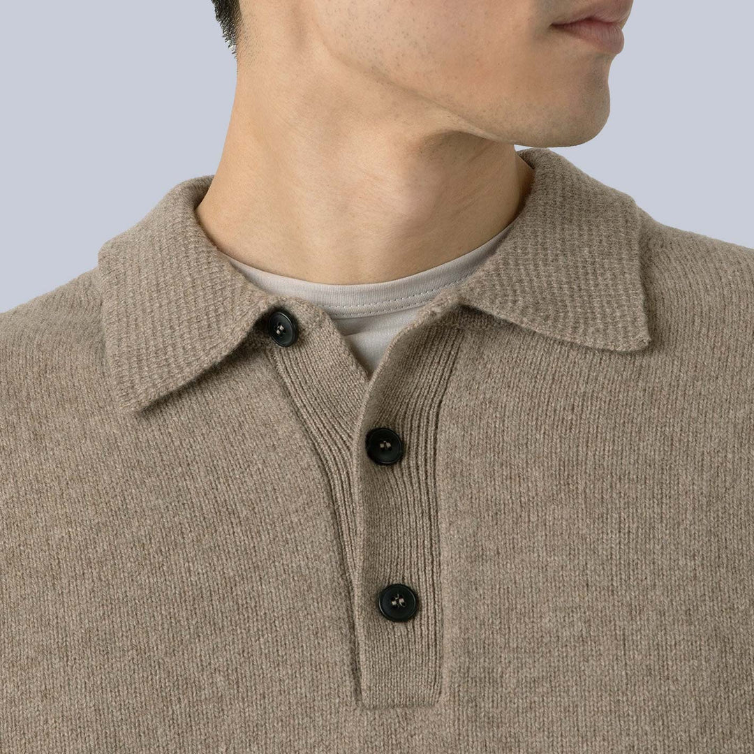 Light Brown Lambswool Polo Shirt