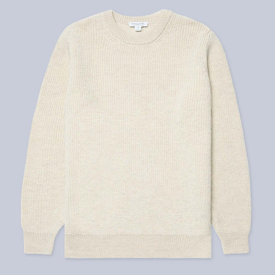 Natural British Wool Crewneck Sweater