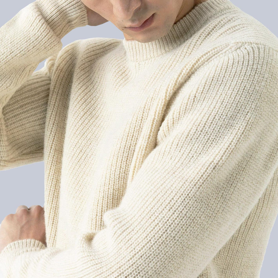 Natural British Wool Crewneck Sweater