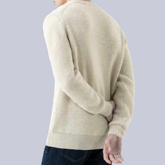 Natural British Wool Crewneck Sweater