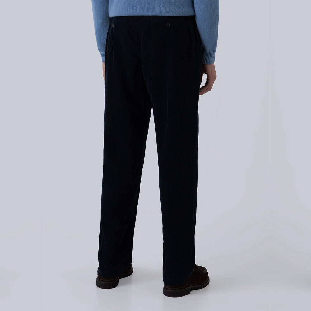 Navy Cotton Corduroy Chore Trousers