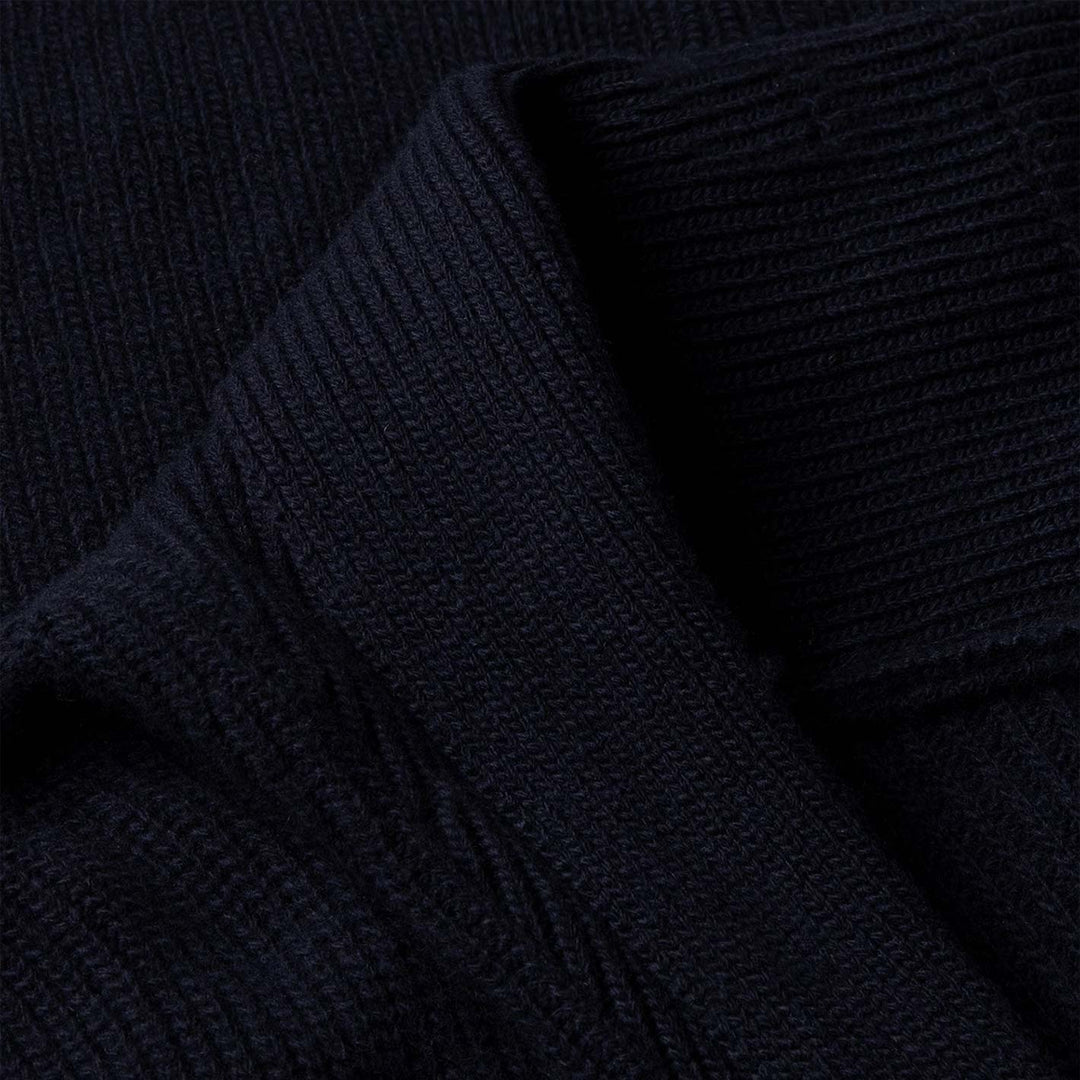 Navy Lambswool Cashmere Shawl Collar Cardigan