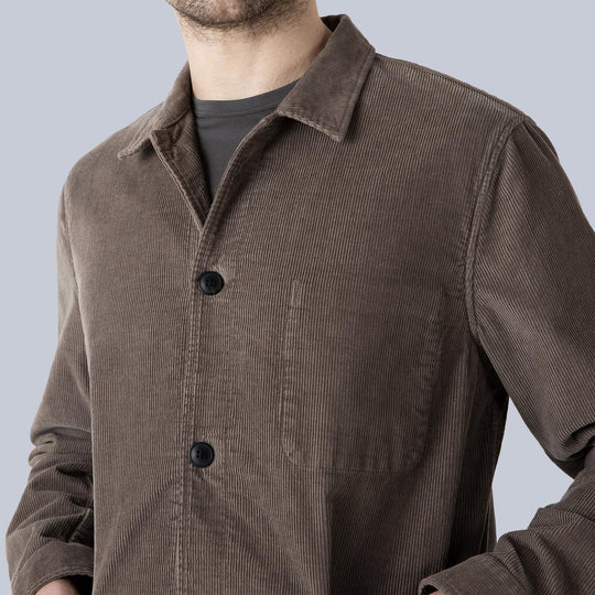 Taupe Brown Corduroy Twin Pocket Jacket