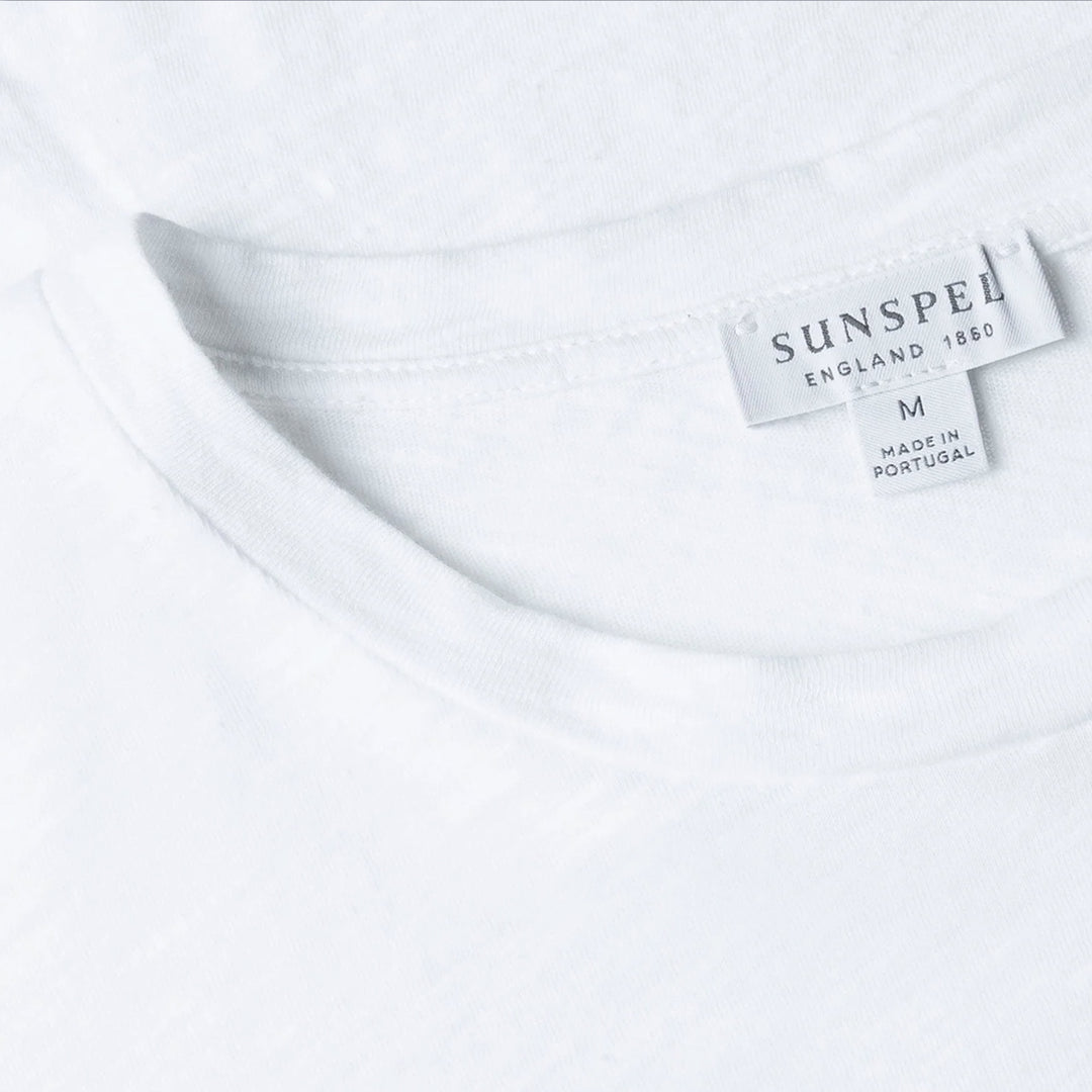 White Cotton Linen T‑shirt