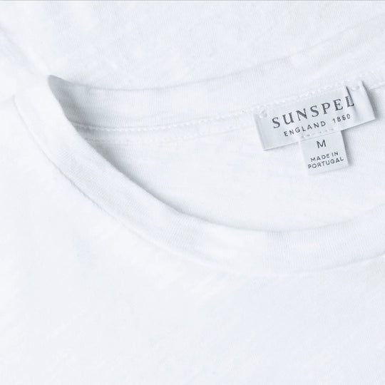 White Cotton Linen T‑shirt