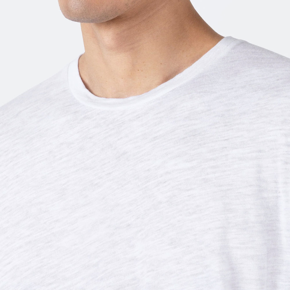 White Cotton Linen T‑shirt