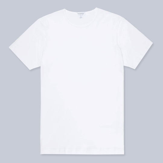 White Superfine Cotton Underwear T‑shirt