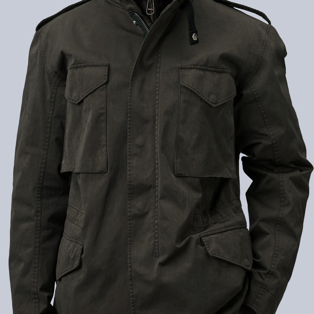 Dark Green Heavy Coated Field Jacket