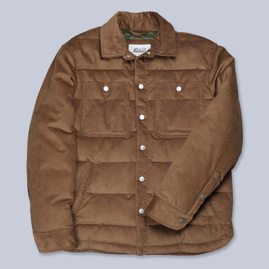 Light Brown Goose Down Padded Corduroy Jacket