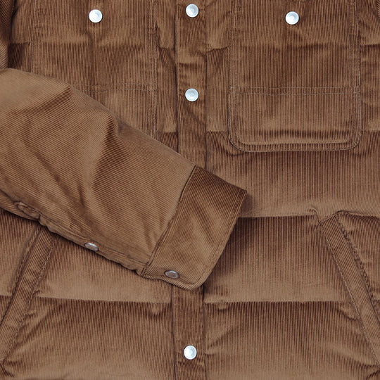 Light Brown Goose Down Padded Corduroy Jacket