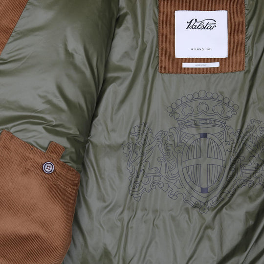 Light Brown Goose Down Padded Corduroy Jacket