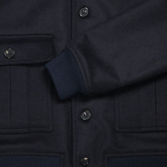 Navy Padded Wool Cashmere Valstarino Jacket