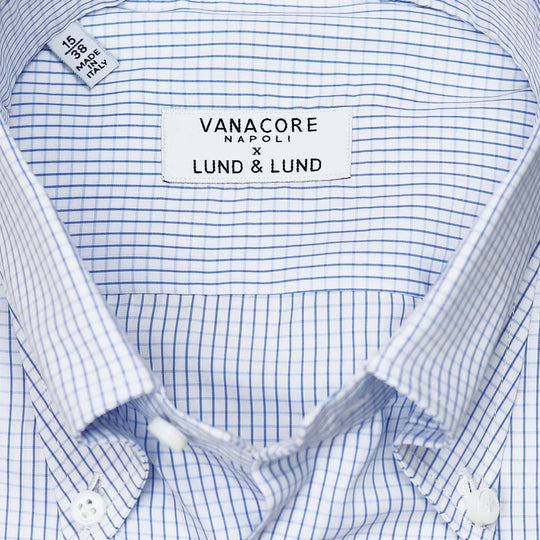 Blue White Checked Button Down Shirt