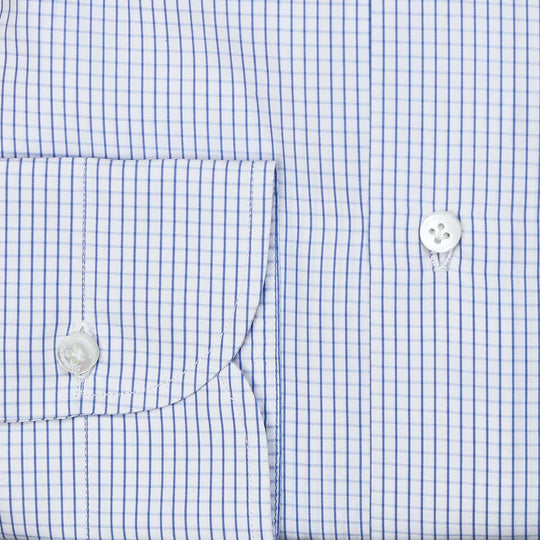 Blue White Checked Button Down Shirt